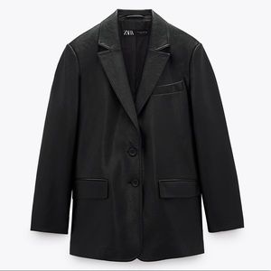 NWT Zara Oversized Faux Leather Blazer